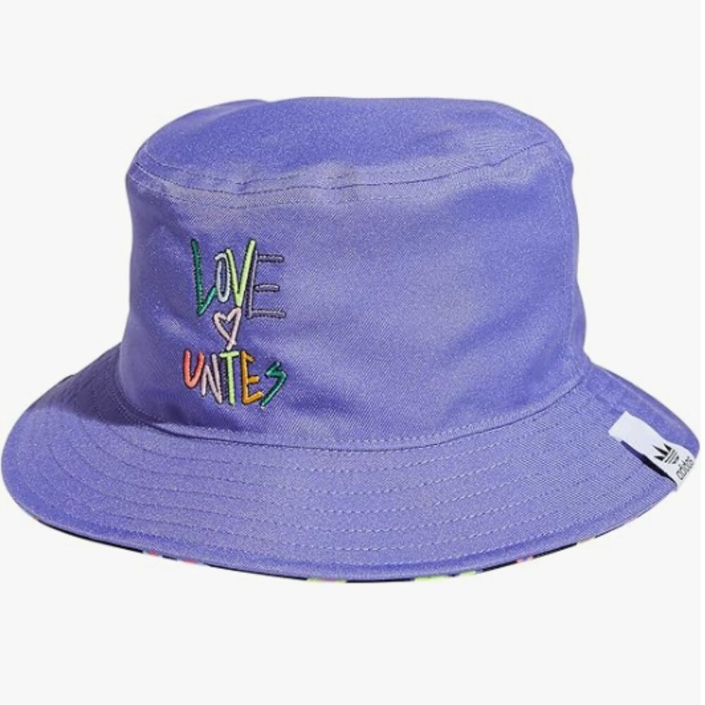 adidas Originals Love Unites Reversible Bucket Hat, Black/Purple/Pride, One Size